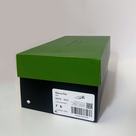 ♠️Kate Spade Bianca Satin Flats, Vivid Snapdragon Pink NIB - Picture 7 of 9